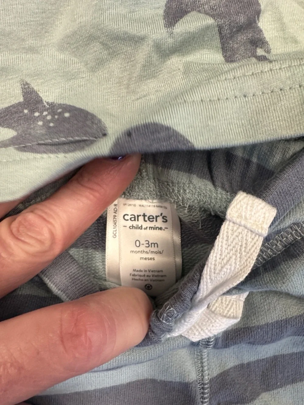 Carter's Light Blue Shark Print Toddler Matching Set - Picture 4 of 8